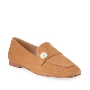 Stuart Weitzman Payson Pearl Suede Loafers